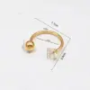 Wholesale PVD Coated 18K Gold Plated Square 304 Stainless Steel Simple Style Waterproof Non Tarnish Ear Cuffs
