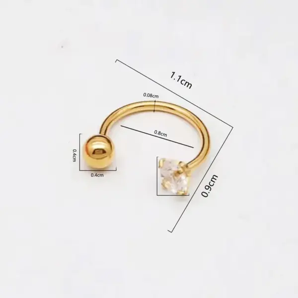 Wholesale PVD Coated 18K Gold Plated Square 304 Stainless Steel Simple Style Waterproof Non Tarnish Ear Cuffs