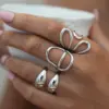 Wholesale Simple Stainless Steel Ring For Women Western Jewelry Suitable For Daily Wear Geometric Pattern 304 Stainless Steel