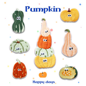 Wholesale Self-Paste Funny Pumpkin Embroidery Cloth Sticker Bag Mobile Phone Cute Decorative Embroidery Sticker Clothes Hole Patch Sticker