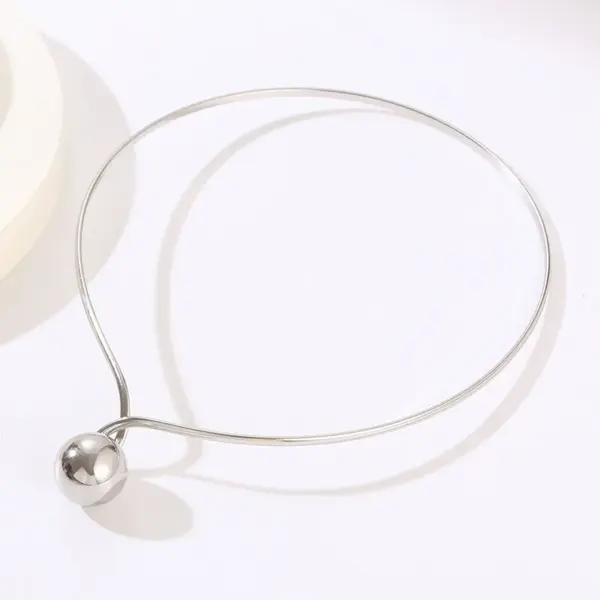 Wholesale 304 Stainless Steel Solid Color PVD Coated 18K Real Gold Plated Commute Waterproof Non Tarnish Plating Choker