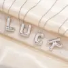 Wholesale 304 Stainless Steel Copper Rhodium Plated Hip-Hop Modern Style Classic Style Plating Letter Pendant Necklace