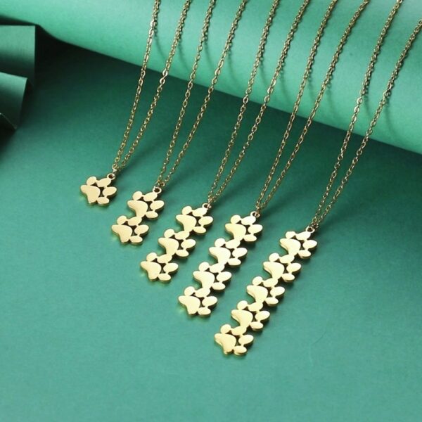 oly-ffab7e31f2bb3969c3c96667dd49c82c Wholesale Cute cartoon fashion continuous cat claw beast footprints pendant clavicle jewelry women's all-match jewelry stainless steel necklace