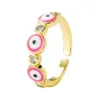 Wholesale Fashion Eye Copper Enamel Zircon Open Ring