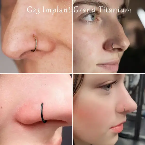 Wholesale Hot Sale G23 Titanium Piercing D-Shaped Fake Nose Ring Seamless Open Ring Nose Clip Nose Pin