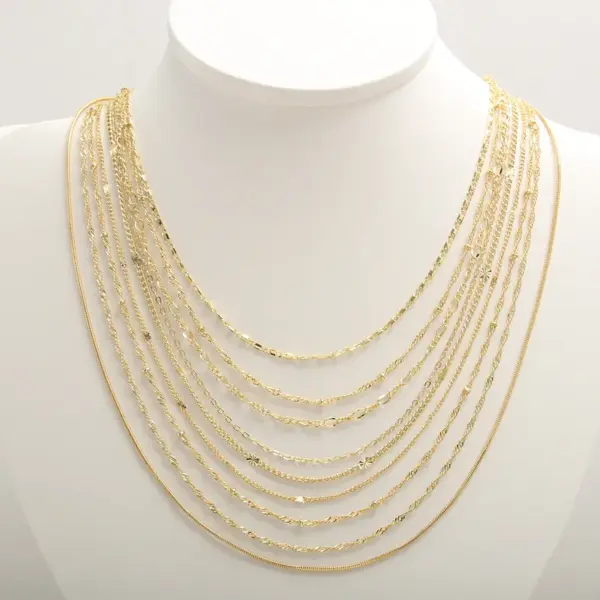 Wholesale Jewelry Simple Style Solid Color 304 Stainless Steel Gold Plated Necklace