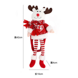Red and white long-legged curtain button elk