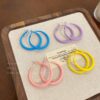 Wholesale Liu Yifei Rose Same Color Ear Ring Women's Summer Vacation Yellow Earrings Seaside Dopamine Round Face Earrings