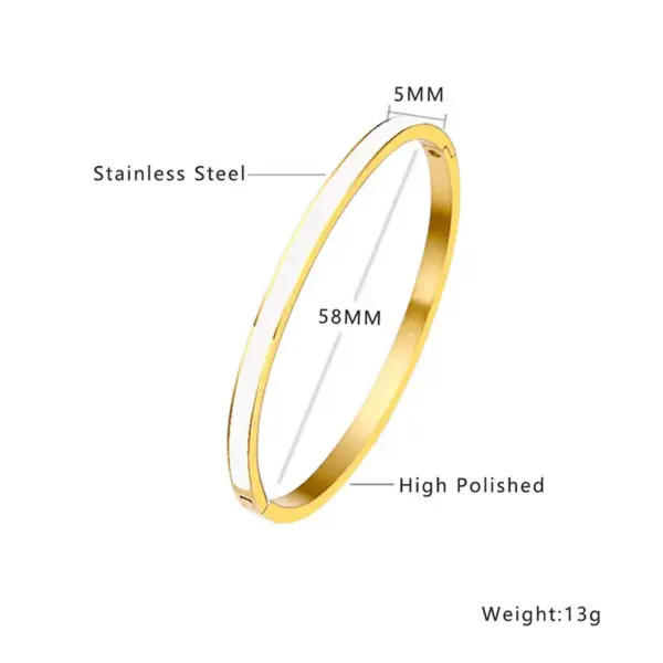 PVD Coated Real Gold Plated 18K Gold Solid Color Stainless Steel Streetwear Waterproof Non Tarnish Titanium Steel Bangle