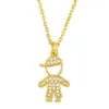 Wholesale Jewelry Vacation Simple Style Doll Copper Diamond Cable Chain Necklace