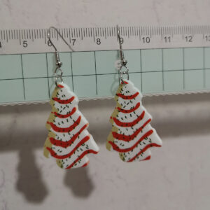 Red and white christmas tree ear hook style