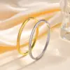 304 Stainless Steel Solid Color PVD Coated Real Gold Plated 18K Gold Simple Style Waterproof Non Tarnish Gold Sier Bangle