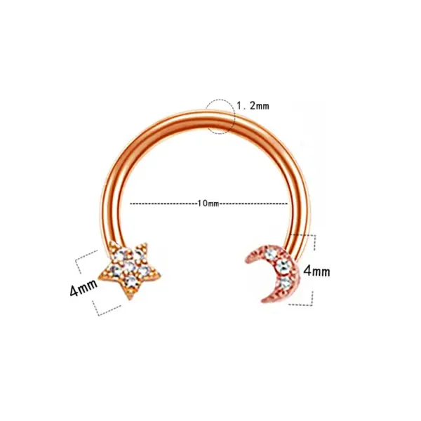 Wholesale 1 Piece Nose Rings & Studs Casual Star Flower Stainless Steel Copper Rhinestones Zircon