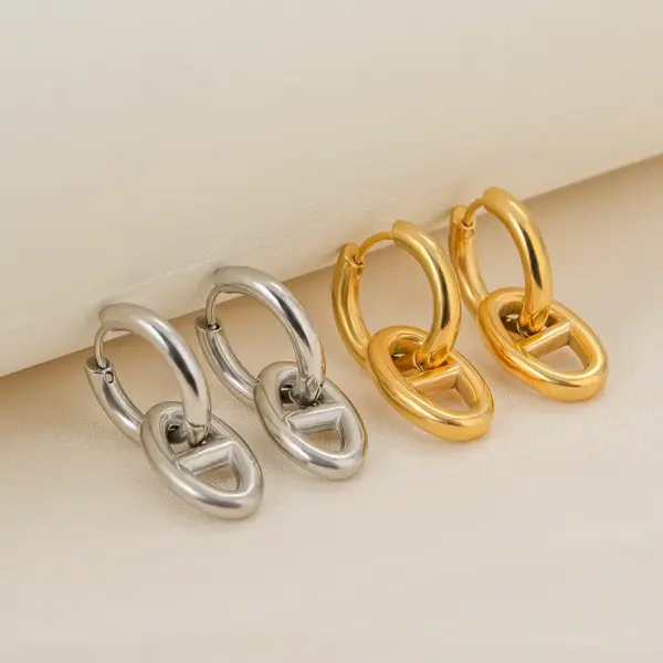 Ion Plating (IP) Geometric 304 Stainless Steel Basic Simple Style Waterproof Non Tarnish Drop Earrings