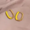 Wholesale PVD Coated Real Gold Plated U Shape 304 Stainless Steel Synthetic Resin IG Style Simple Style Waterproof Non Tarnish 304 Stainless Steel Earrings