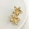 Wholesale PVD Coated Real Gold Plated 14K Gold Flower 304 Stainless Steel Elegant Classical Sweet Waterproof Non Tarnish Ear Studs