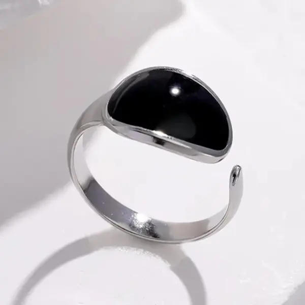 Wholesale Stainless Steel Simple Style Geometric Round Water Droplets Plating Open Rings