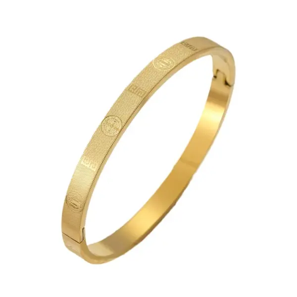 Wholesale Retro Symbol Titanium Steel Bangle In Bulk