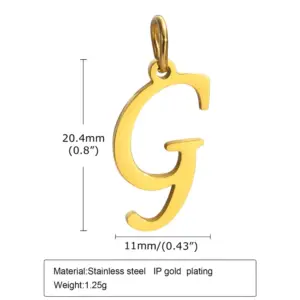 Gold (Single Pendant without Chain) / Letter G