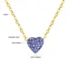 Wholesale Simple Style Heart Shape Stainless Steel Plating Zircon Pendant Necklace