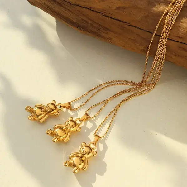 Wholesale PVD Coated Real Gold Plated 18K Gold Printing 304 Stainless Steel French Style Waterproof Non Tarnish 304 Stainless Steel Necklace
