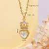 Wholesale Jewelry Vintage Style Classic Style Heart Shape Titanium Steel Copper Zircon Plating Pendant Necklace