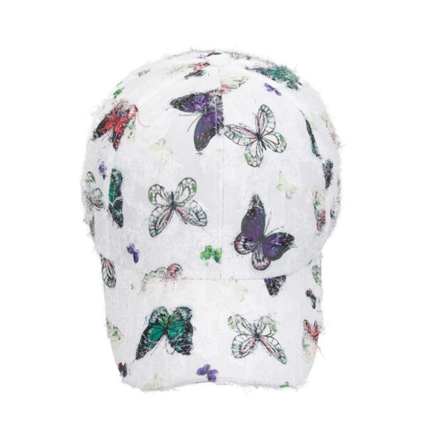 Wholesale Ethnic Style Hat Women's Summer Sun Hat Travel Shopping Butterfly Printed Hard Top Baseball Cap B1157