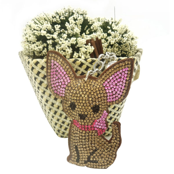 oly-fff24f7c4ce9a8dc8734746ee4b2962c Wholesale 4pcs Creative Velvet Diamond-encrusted Cartoon Desert Fox Key Chain