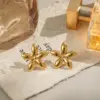 Wholesale PVD Coated Real Gold Plated 18K Gold Star 304 Stainless Steel Sweet Artistic Waterproof Non Tarnish Ear Studs