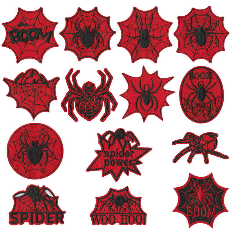 Wholesale Cross-Border Cartoon Red Embroider Cloth Patch Decorative Alphanumeric Patch Patch Computer Embroidered Clothing Aessories