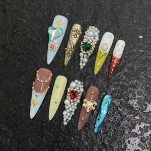 Wholesale Pure hand-worn armour foreign trade Europe and the United States ins wind nail piece nail patch fake nail nail piece cross-border