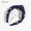 oly-000ec07b385470fc745b79f4faaaf454 Wholesale Beifei fashion retro Denim fabric headband personalized knotted high Skull top diamond headband