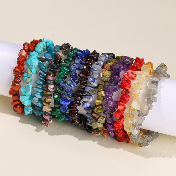 Wholesale  jewelry natural crystal agate colorful gravel elastic bracelet irregular jewelry