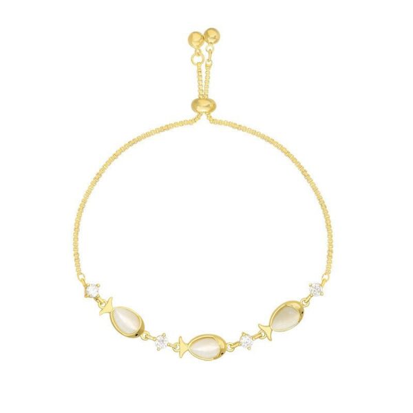 oly-001f3afe00a6182f55020d18e0209fdc Wholesale South Korea Dongdaemun Cat's Eye Small Fish Bracelet Fashion Bracelet Internet Popular Simple Fashion Design Feeling Bracelet Accessories Women