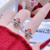 oly-003cd27a53855ea51a40bfdb818b48bc Wholesale coin-shaped lucky charm ring, hand-woven modern style a perfect gift for your best friend on Qixi Festival