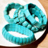 Wholesale Best Selling Wide Elastic Cord Turquoise Bracelet Retro Heart Shaped Bracelet Women's Jewelry