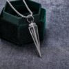 oly-0046de64df0d2e5c6d68a64d572f72f4 Wholesale retro trend triangular cone shape stainless steel pendant