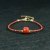 Wholesale Geometric Beaded Chain Bracelet With 18K Real Gold Plated Glass Beads, 0.03µm Thickness, Unisex Design