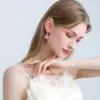 Wholesale Square Drop Earrings With Zircon Inlay, Electroplated Copper And 925 Sterling Silver Studs In New Style