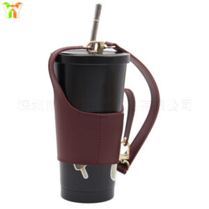 Dark red single-sided leather