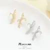 Wholesale Bow Tie Earrings For Women With Bezel Setting, Electroplated Copper And Zircon Inlay, Featuring 925 Sterling Silver Posts