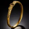 Wholesale Heart Shape Gold Bangle For Women, Waterproof Non Tarnish 304 Stainless Steel With Rhinestones Inlay