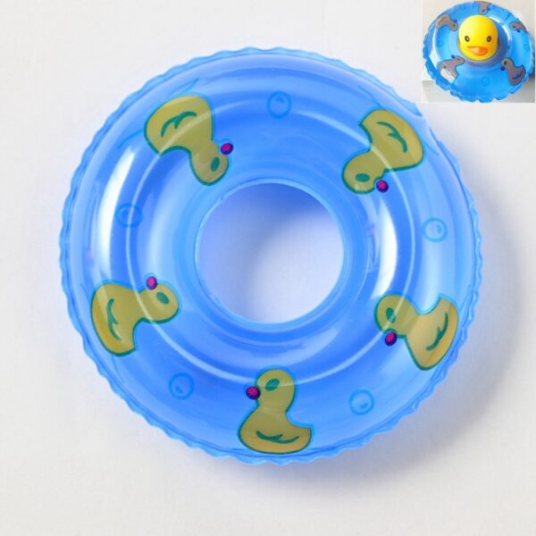 Wholesale No.8 inflatable mini swimming ring milk tea shop donut small swimming ring baby bathing swimming ring toy accessories