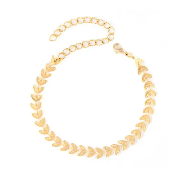 Wholesale Simple Style Leaf 304 Stainless Steel 18K Gold Plated Bracelets In Bulk