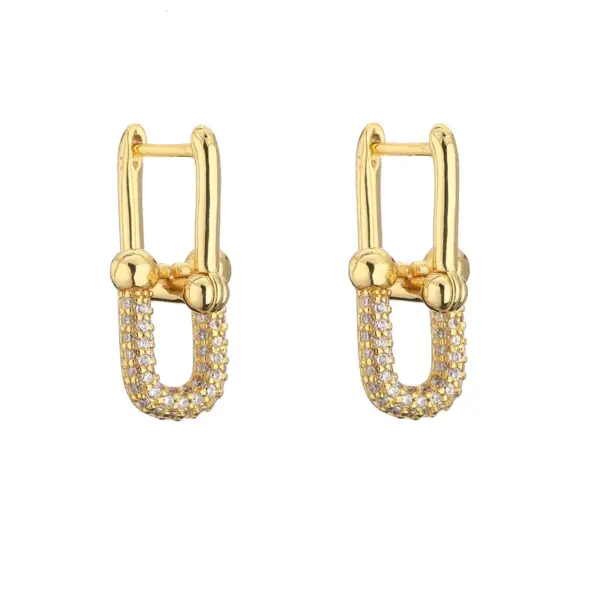Wholesale Fashion U Shape Copper Zircon Bracelets Earrings Necklace In Bulk