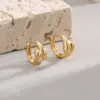 Wholesale Copper Solid Color Rack Plated Artificial Pearls 18K Gold Plated Retro Shiny Earrings