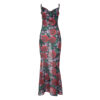 oly-00c324e58605763a9663c17bcfac0afa Wholesale Summer Ins Style Fashion Sexy V Neck Elegant Versatile Slim Long Printed Suspender Dress for Women