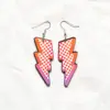 oly-00f5a1ed80ec75fc9120156e2f8f204f Wholesale 1 Pair Cute Sweet Printing American Flag Lightning Arylic Metal Drop Earrings