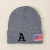Wholesale Thermal Knitting Wool Cap Embroidery Letter A American Flag Pattern Autumn And Winter Fashion Street Style Hip Hop Street Snap High Street Men's And Women's Hats