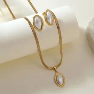 BD050EH+BD050XL-Oval Necklace Set
